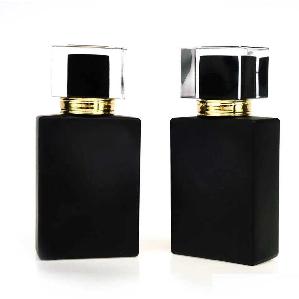 rectangular glass perfume bottle luxury square spray bottles for fragrance oil 50ml