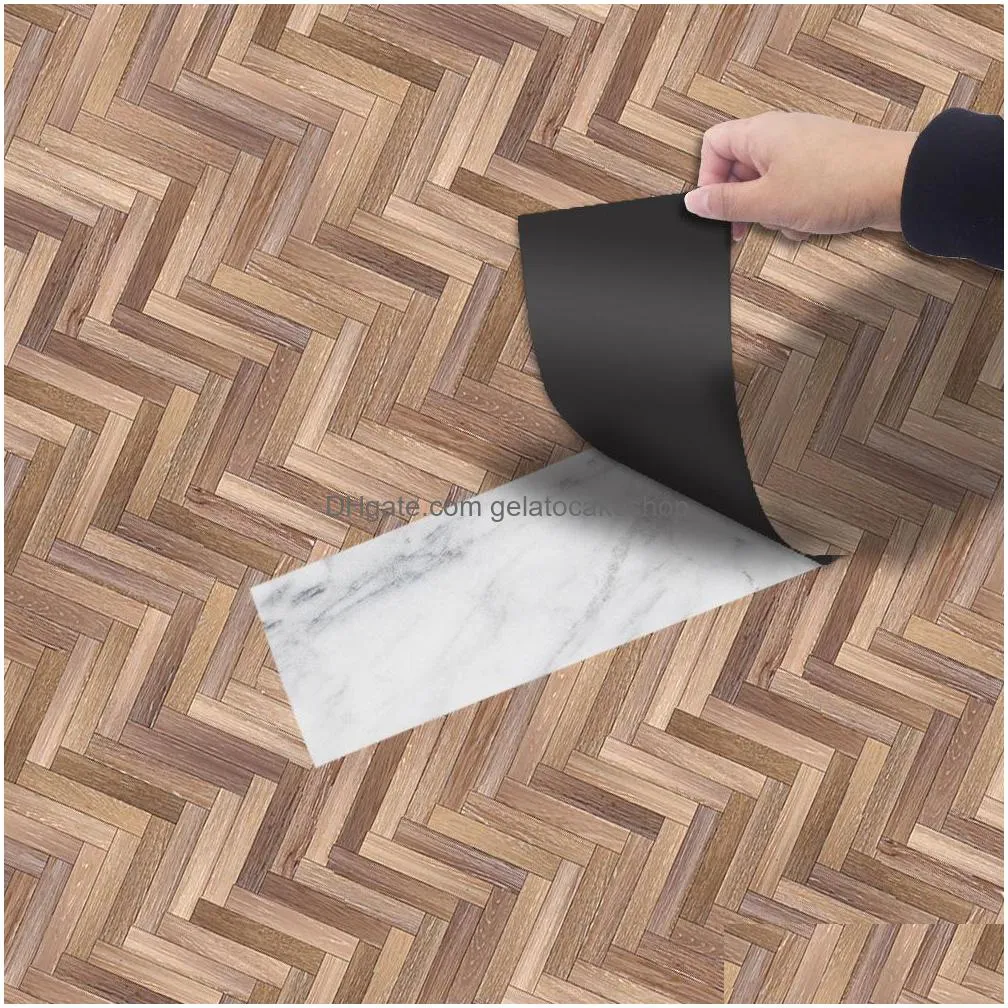 modern floor stickers wood grain pvc waterproof selfadhesive bedside wall decoration wallpaper kitchen home decor wall decor 1007