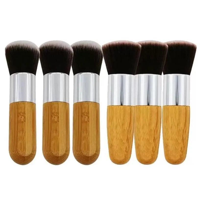 professional bamboo foundation brush powder concealer blush liquid foundation blush angled flat top base liquid cosmetics fy5572 913