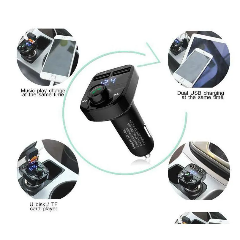 fm50 x8 fm transmitter aux modulator car kit bluetooth hands car audio receiver mp3 player with 3.1a quick charge dual usb car c with