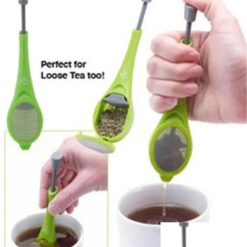 tea infuser builtin plunger healthy intense flavor reusable tea bag plastic coffee strainer