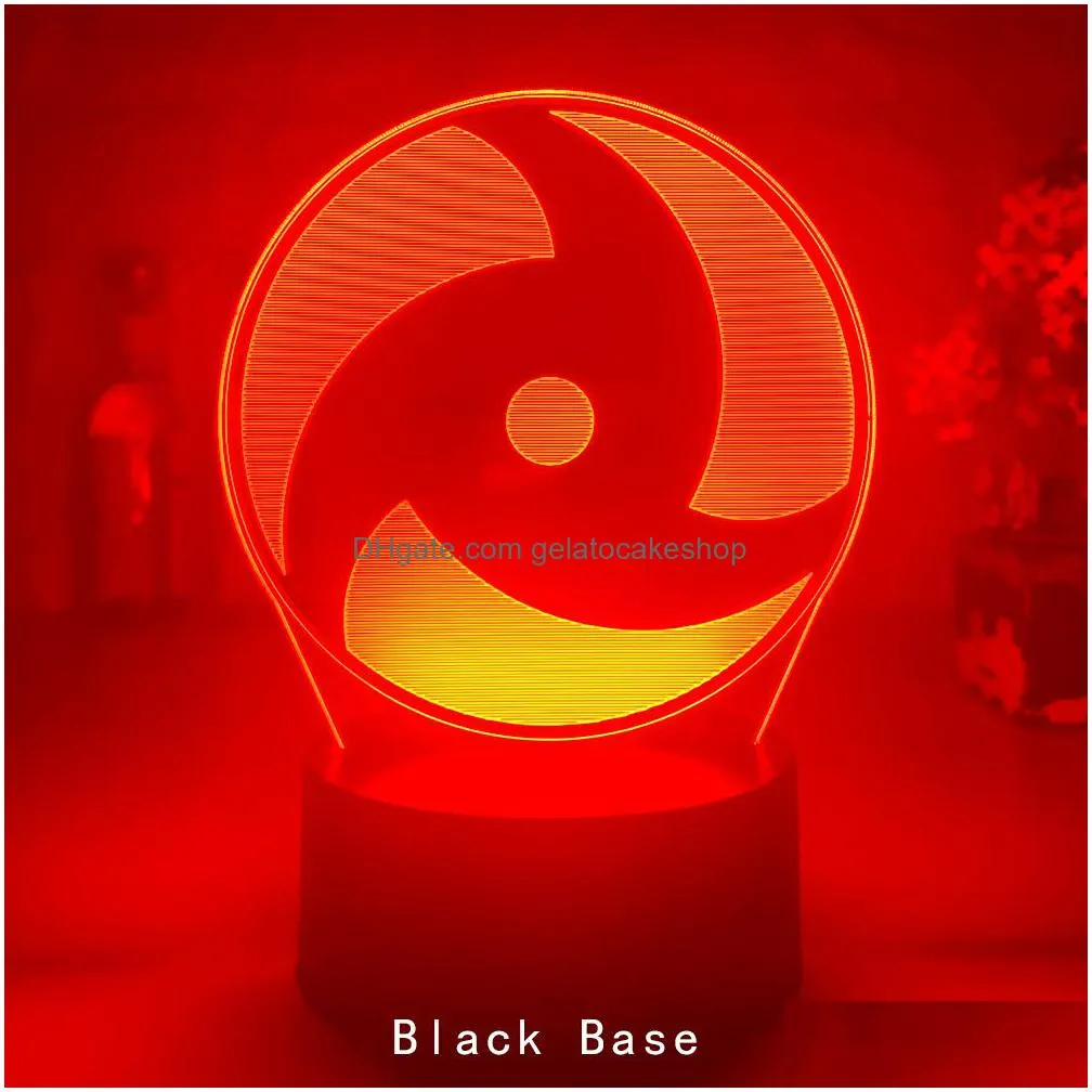 japanese anime  mangekyo sharingan naka led night light study room decoration kids child birthday gift 3d illusion lamp c0305