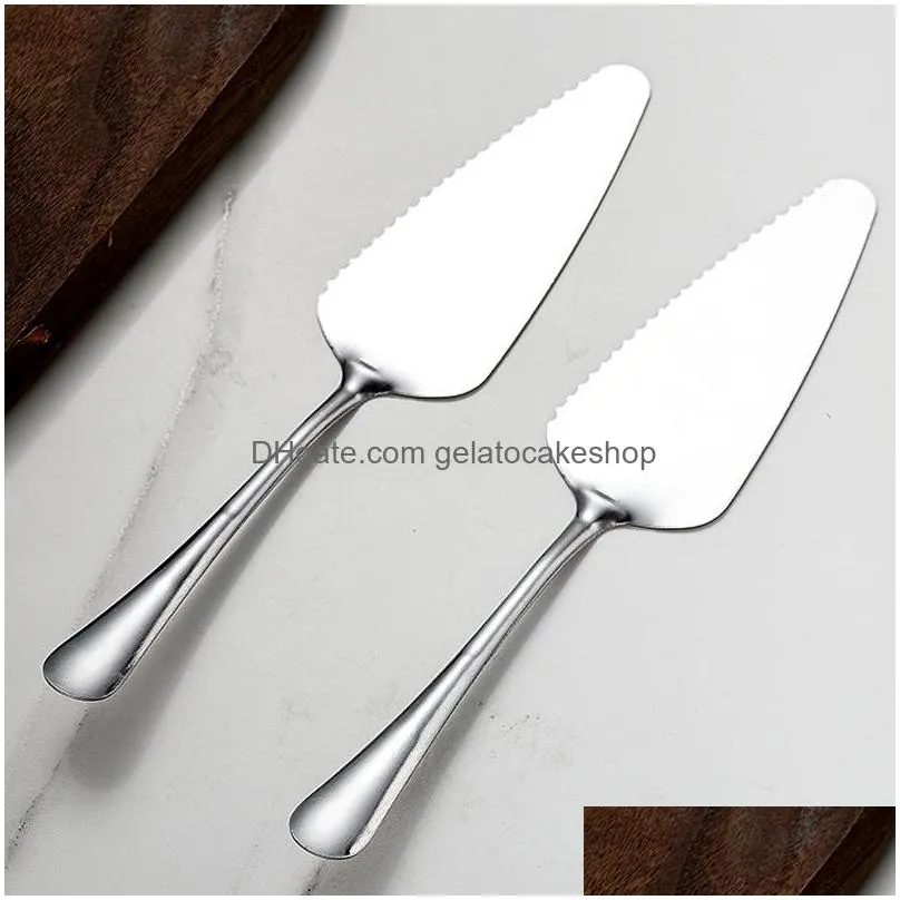 tools stainless steel cake shovel baking pizza shovel household cakes cutter kitchen triangle cheese knife