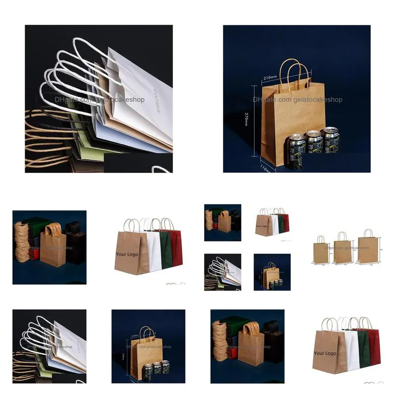 wholesale gift paper packing craft packaging personalization brand business shopping bag printing fee is not included q1218