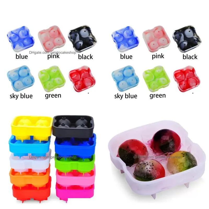 high quality ice balls maker utensils gadgets mold 4 cell whiskey cocktail premium round spheres bar kitchen party tools tray cube