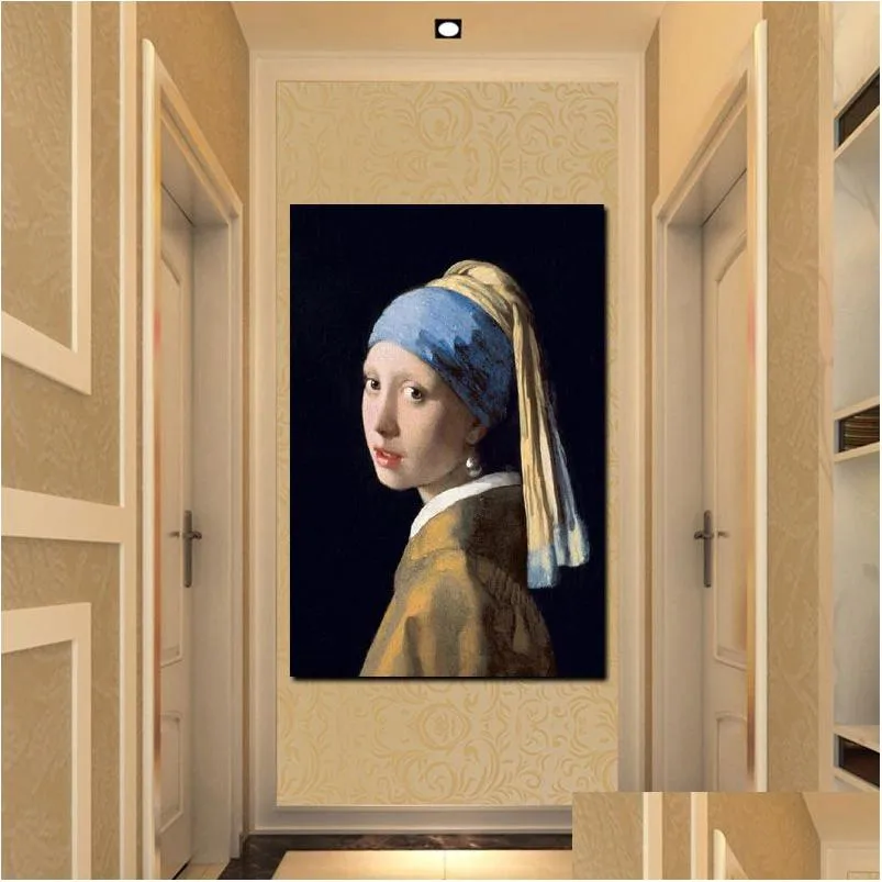 world famous oil painting by johannes vermeer hd print on canvas poster wall picture for living room sofa cuadros decor