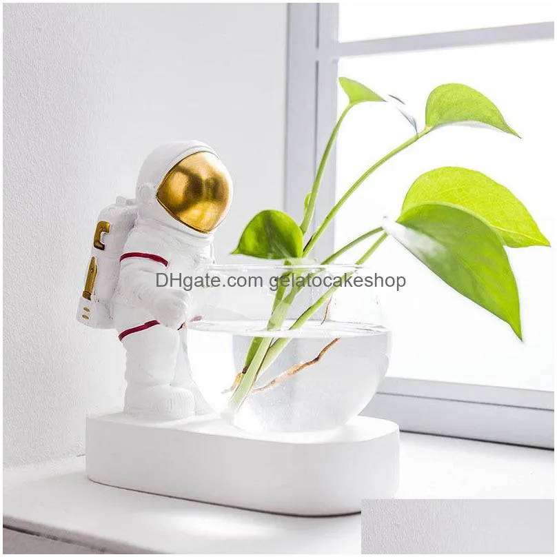 nordic astronaut hydroponic green plant vase diver flower pot garden coffee shop table fashion personality home decoration gift 1007