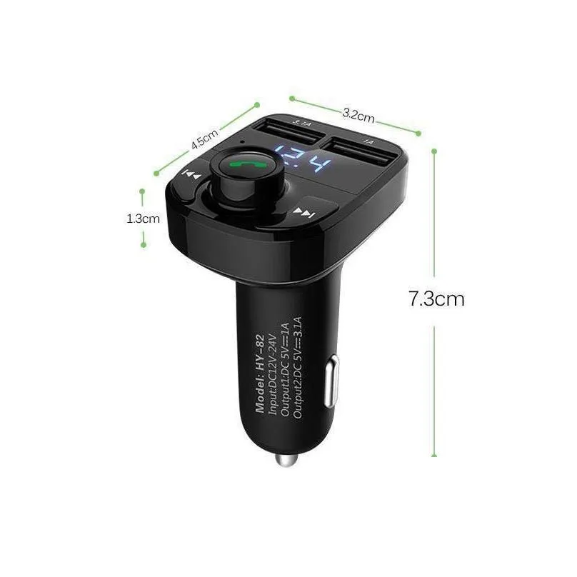 fm50 x8 fm transmitter aux modulator car kit bluetooth hands car audio receiver mp3 player with 3.1a quick charge dual usb car c with