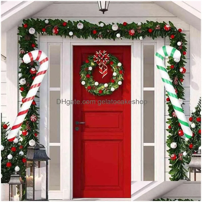 10pcs 90cm christmas inflatable cane balloons christmas decoration for home outdoor christmas home decoration 2022 year noel