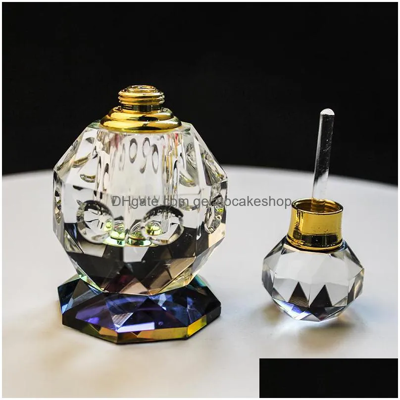 wholesale 3ml nice antique egyptian glass crystal perfume bottles home decoration bottle wedding favorsvalentine gift 1027