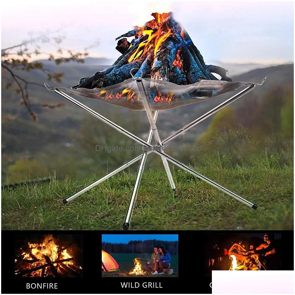 bbq grills portable fire pit folding campfire rack outdoor camping incinerators barbecue incinerator folding wood stove