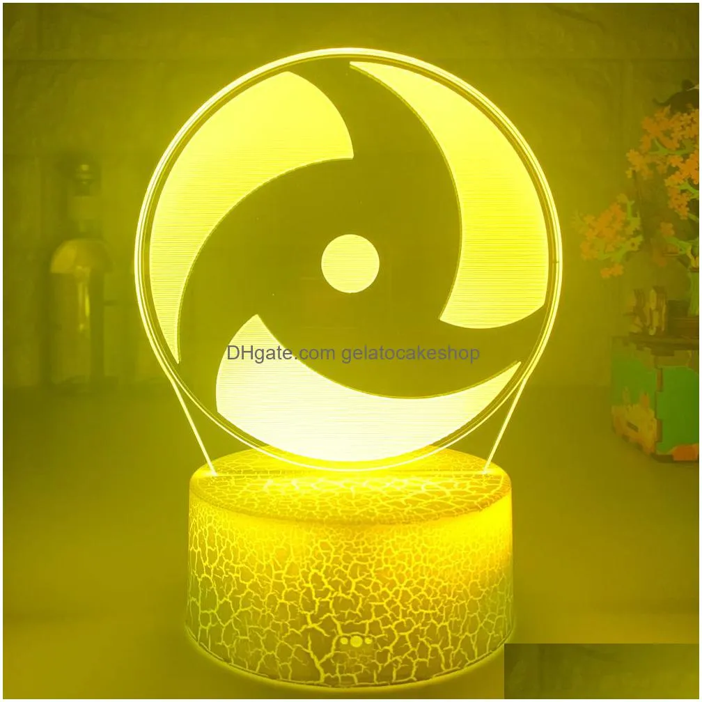 japanese anime  mangekyo sharingan naka led night light study room decoration kids child birthday gift 3d illusion lamp c0305