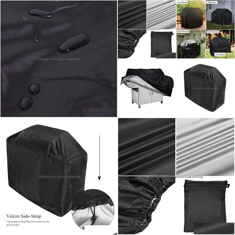waterproof bbq tools cover grill covers anti dust rain gas charcoal electric barbeque garden grill protection outdoor 5 sizes black