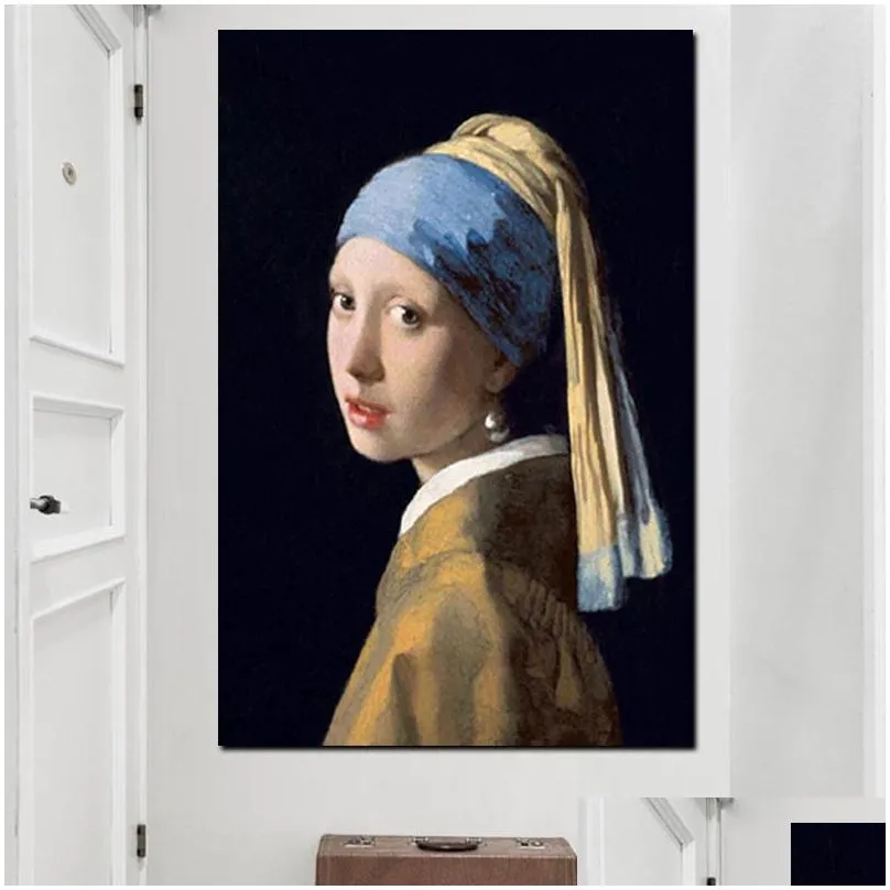 world famous oil painting by johannes vermeer hd print on canvas poster wall picture for living room sofa cuadros decor