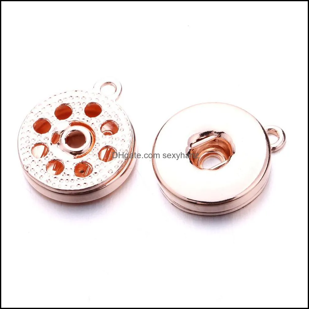 vintage snap button jewelry dazzle color plating pendant fit 18mm snaps buttons diy necklace for women men noosa p005
