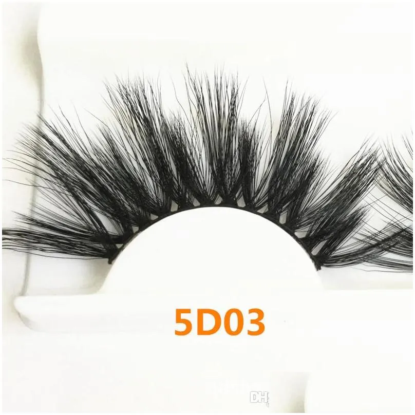 5d faux mink lashes 25mm long natural false eyelashes volumn fake eye lashes for beauty thick 25mm full strip lashes