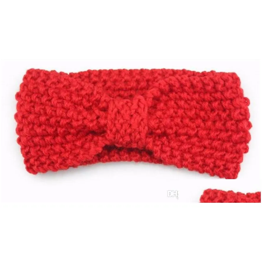 fashion children bohemia knitted headwrap kids turban knitting wool crochet headband ear warmers for baby girls