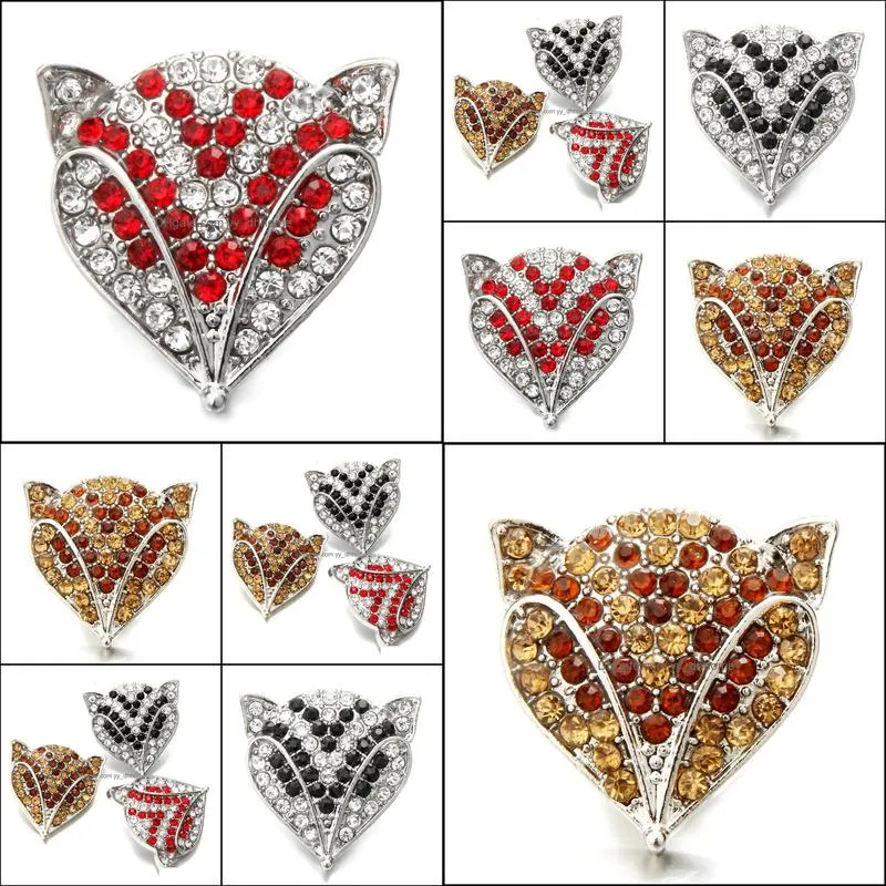 snap button jewelry component rhinestone animal head 18mm metal snaps buttons fit bracelet bangle noosa n0054