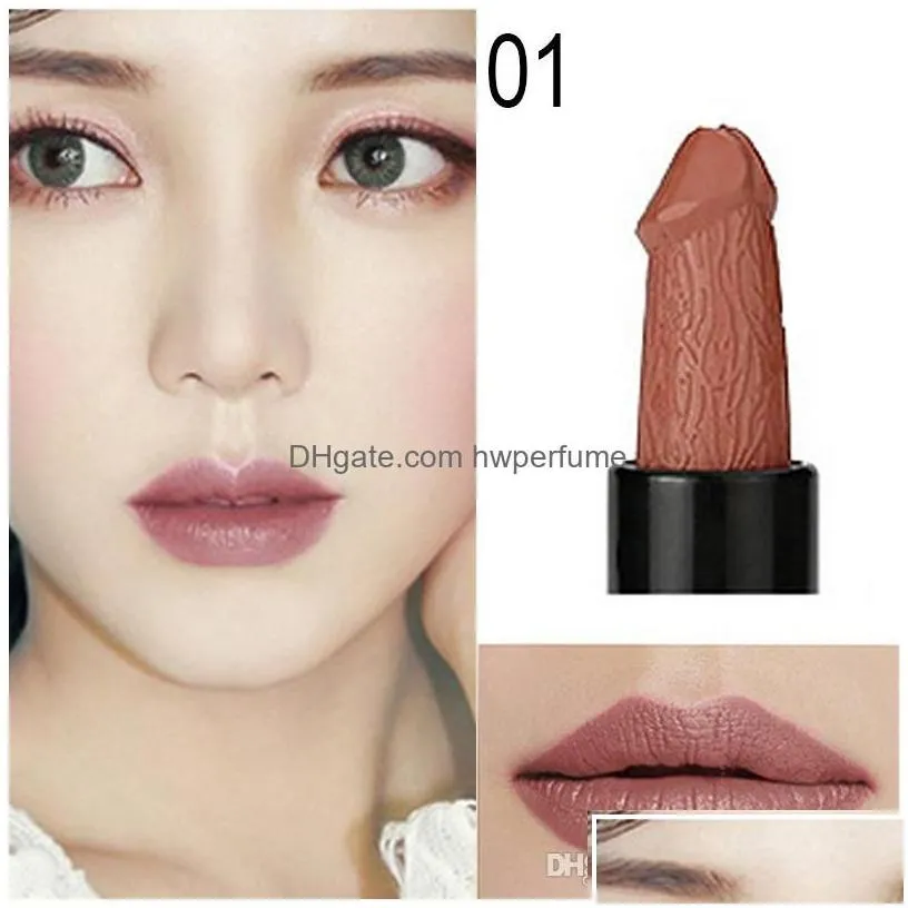 lipstick 6colors lipstick mushroom pecker penis willy shaped lip hens night party makeups long lasting matte drop delivery health be