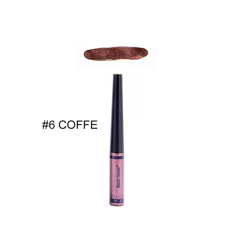 music flower waterproof longlasting liquid eye liner pen shimmer eyeshadow cosmetic colorful glitter eyeliner makeup beauty