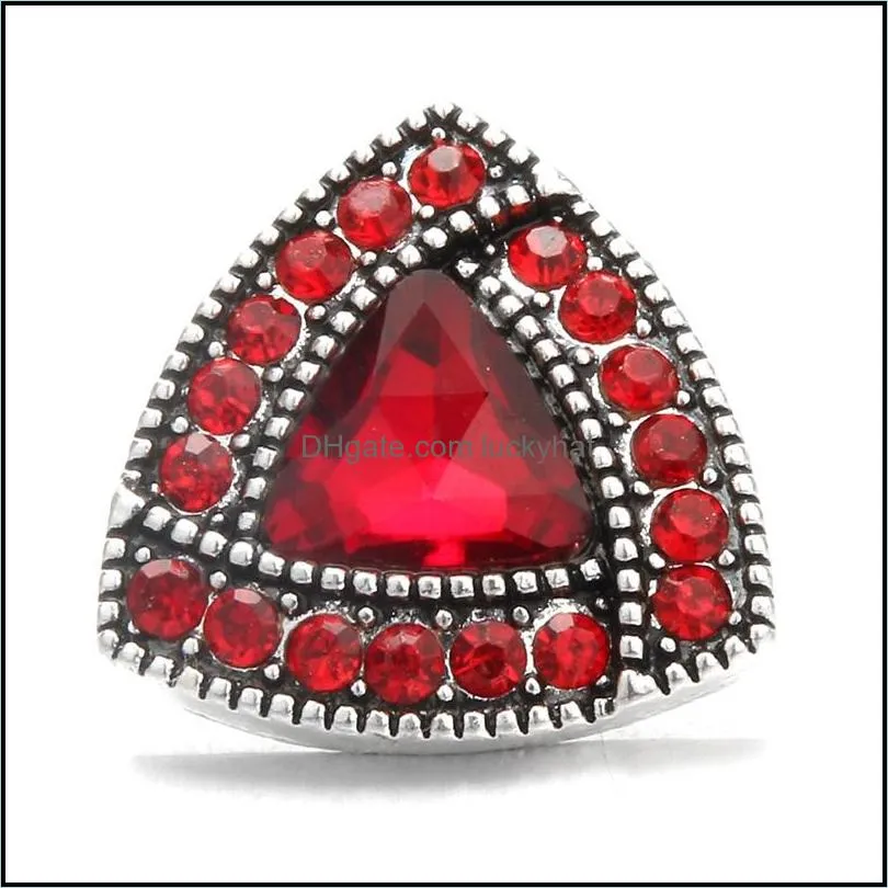 noosa snap jewelry triangle rhinestone snap buttons fit diy 18mm snap button bracelet necklace jewelry christmas gift