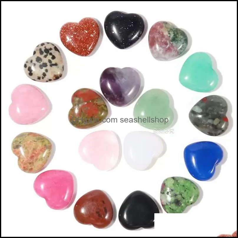 16x6mm natural stone heart ornaments craft chakra reiki healing quartz mineral tumbled gemstones hand home decor