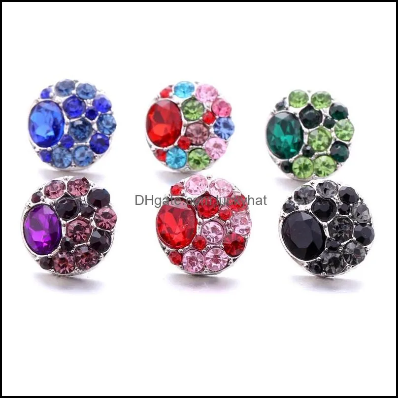 fascinating colorful rhinestone gadget fastener 18mm snap button clasp charms for snaps jewelry findings suppliers