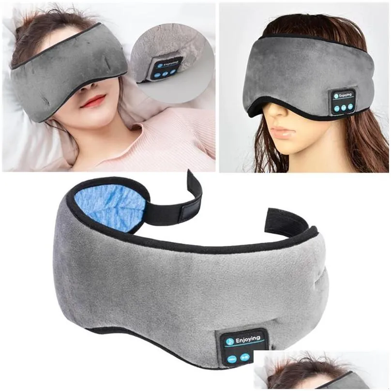 wireless bluetooth stereo eye mask earphone headphones sleep music headset comfortable sleeping anywhere air travel masks