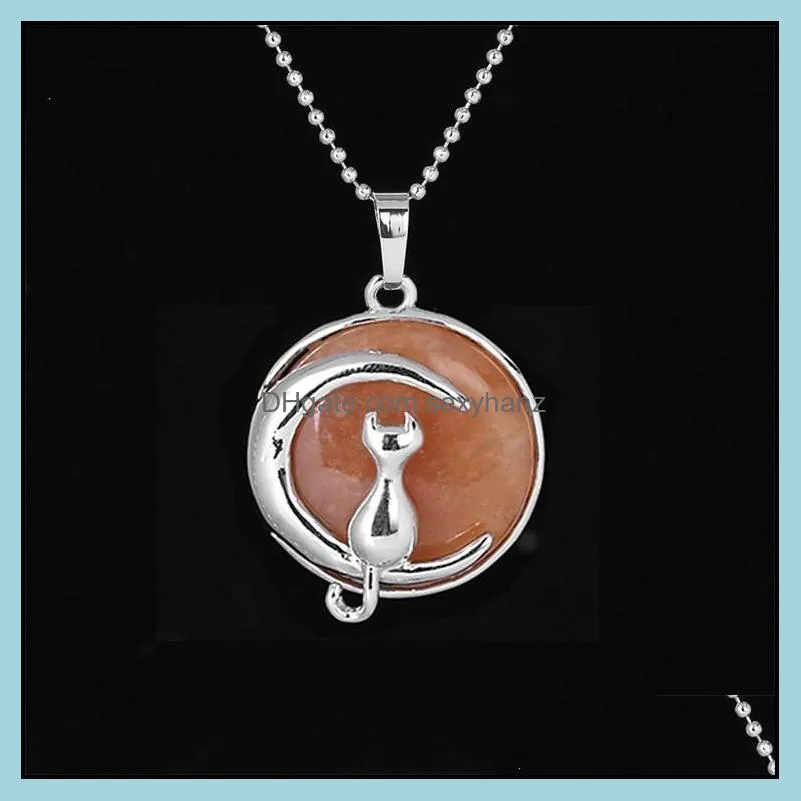 simple temperament cute moon cat pendant necklace women girl birthday gift jewelry men