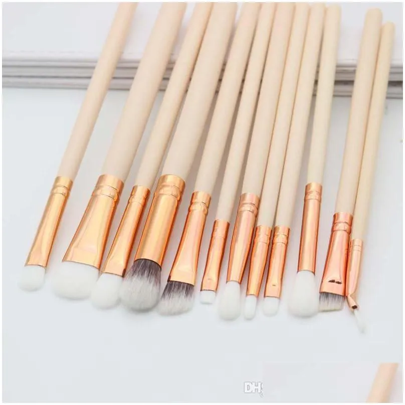 cosmetic makeup brushes set foundation eyeshadow eyeliner lip oval make up eye brush set mini 12 pcs maquiagem