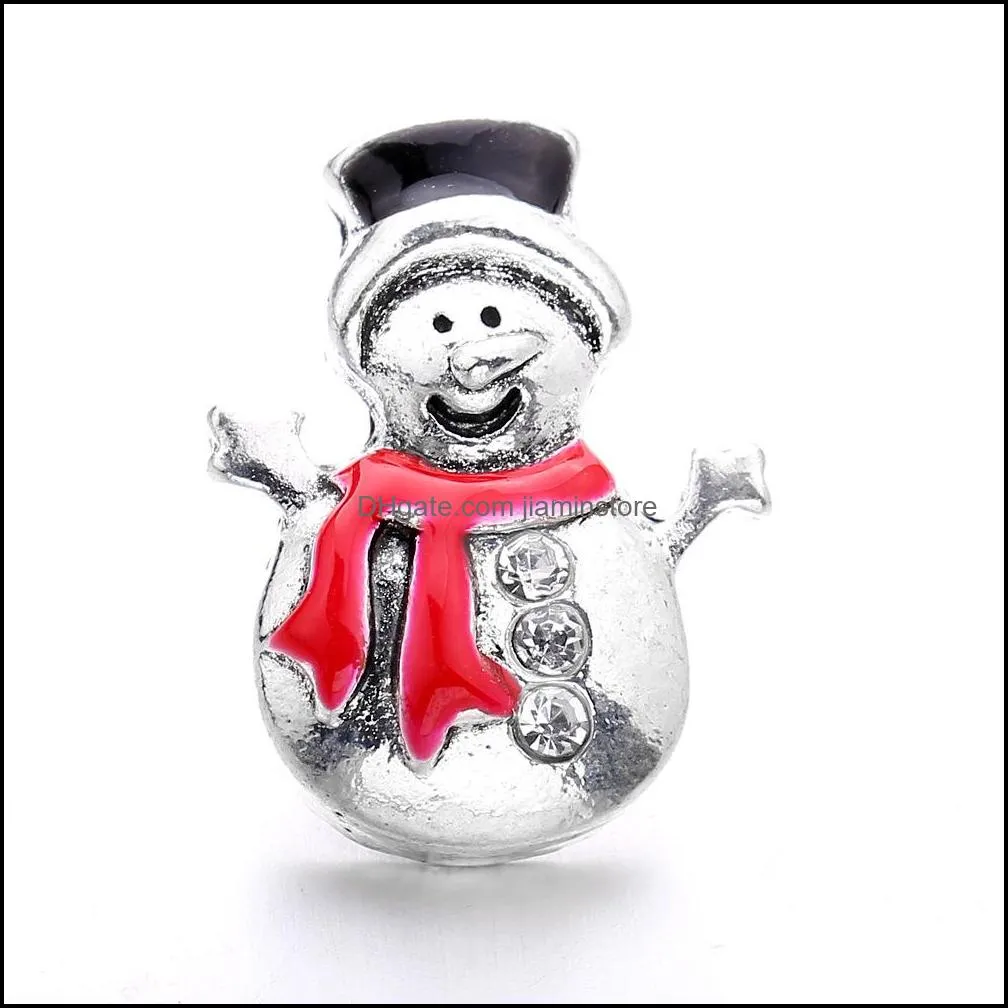 christmas snowman snap button charms jewelry findings 18mm metal snaps buttons diy bracelet jewellery wholesale