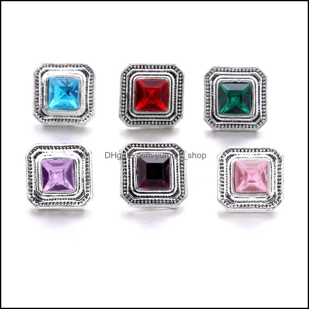 fashion rhinestone snap button jewelry components 12mm metal snaps buttons fit earrings bracelet bangle noosa tz001