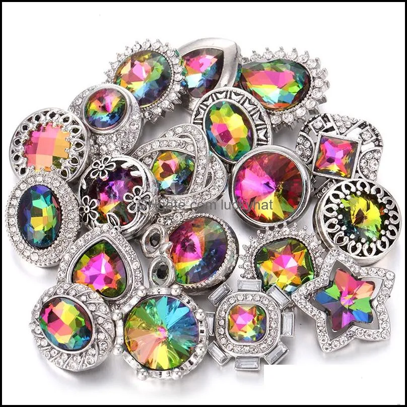 noosa snap button jewelry diy crystal rhinestone flower 18mm 20mm metal snap buttons fit snap bracelet bangle
