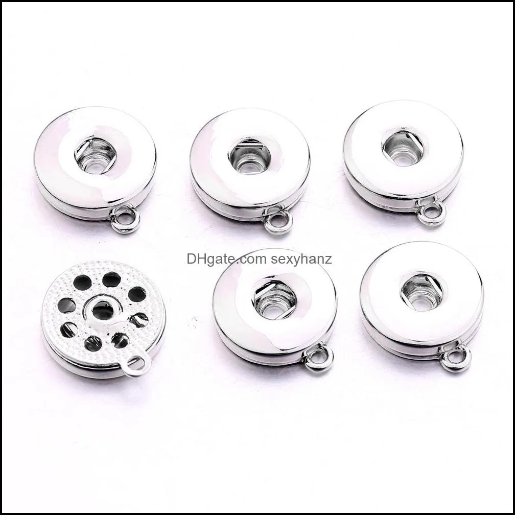 snap button jewelry silver gold color plating pendant fit 18mm snaps buttons diy necklace for women men noosa