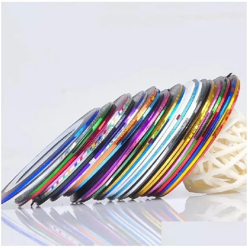 mixed colors rolls striping tape line nail art tips decoration sticker beauty decoration sticker nails care art accessories