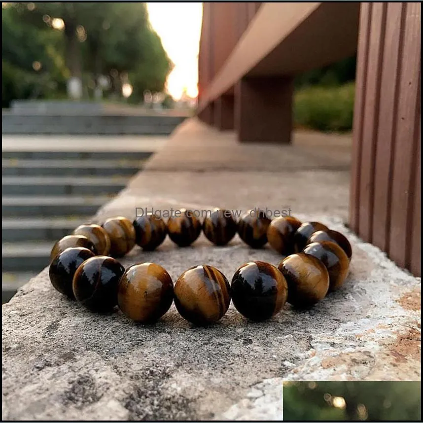 bead bracelet tiger eye 12mm mens mature charm wrist ornament