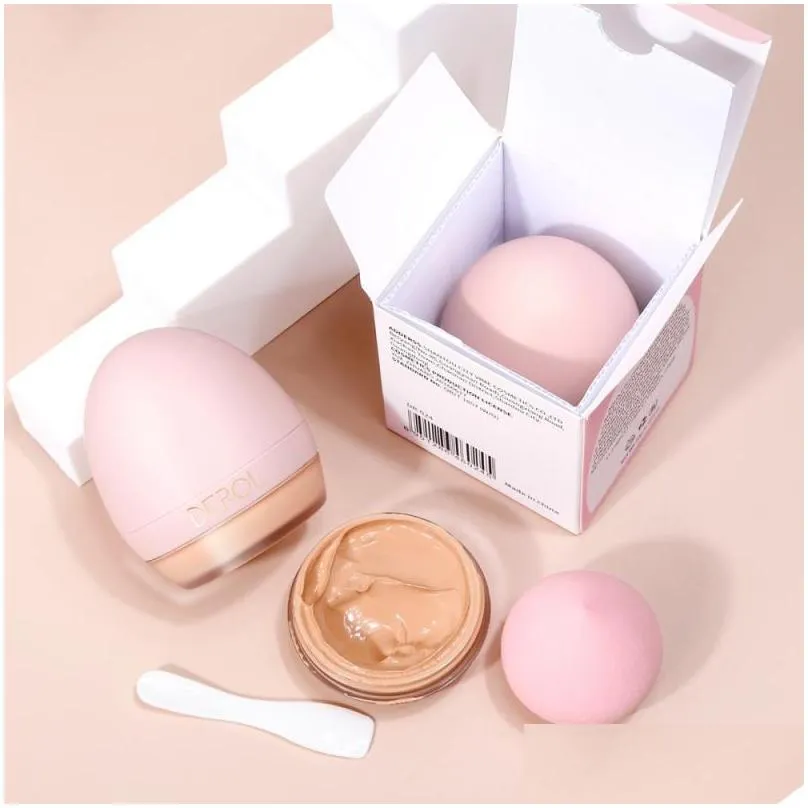 derol 4 color lightweight foundation cream cover brightening moisturize liquid foundation concealer cosmetic egg face makeup