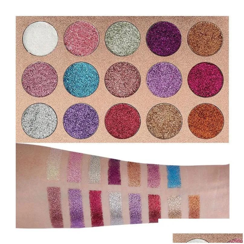 new pressed glitter beauty glazed 15 color sequins palette eyeshadow highlighter shimmer eye shadow beauty makeup brand