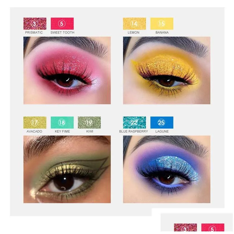 handaiyan 30 colors fruit pie filling eye shadow palette makeup kit vibrant bright glitter shimmer shades pigment eyeshadow