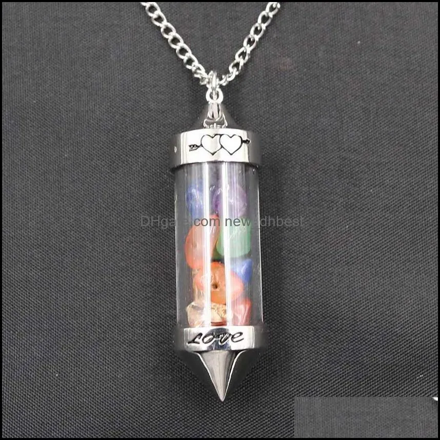 reiki healing crystal pendant wishing bottle sweater chain pendant lady wild temperament personality necklace