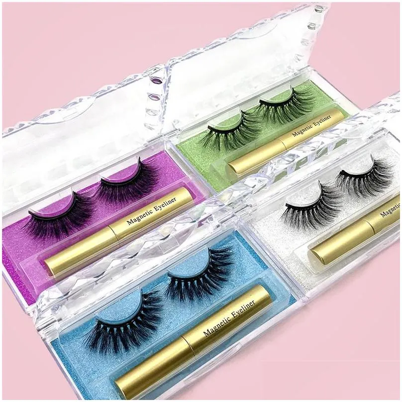 10 magnetic eyelashes one pair false eyelashes suit magnetic eyeliner lashes ten magnetic magnet eyeliner set