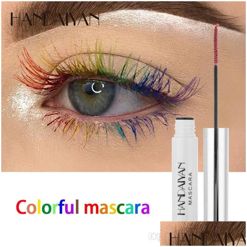 handaiyan colorful mascara easywear colored brush natural eyelashes curling lengthening festival extensions mascara eye makeup