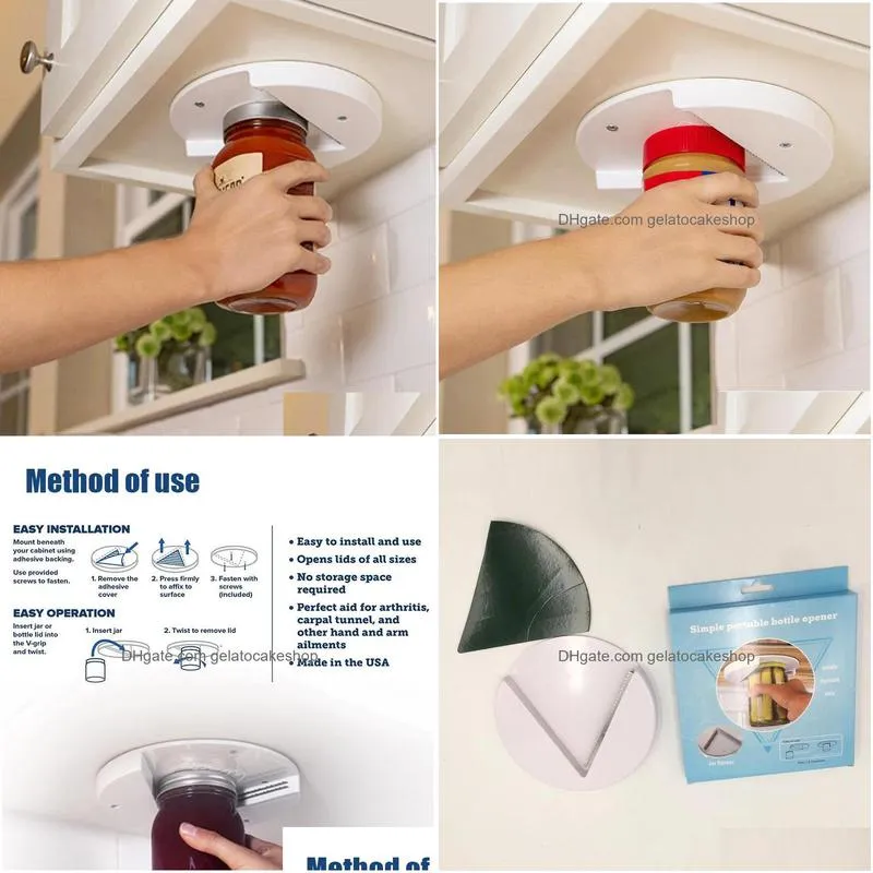manual kitchen tool gadgets easy grip jar opener under counter can opener stainless steel simple lid openers