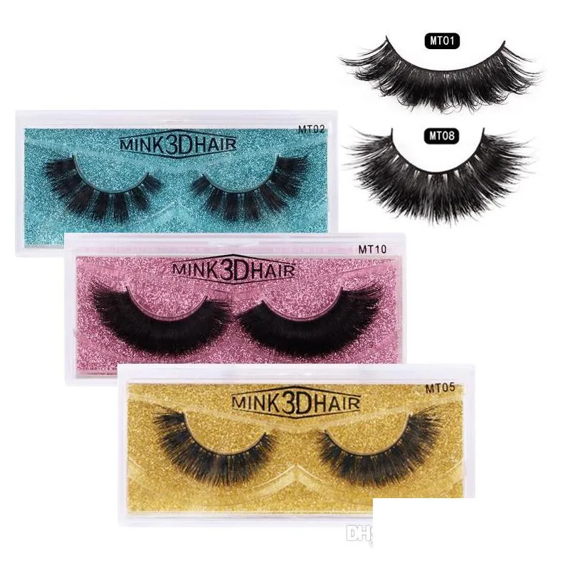 handmade colorful card box 3d faux mink false eyelashes multilayer 3d mink eyelash extension tools natural long thick lashes