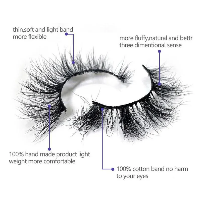 1 pair 3d faux mink eyelashes fluffy dramatic makeup wispy natural long false eye lash thick fake lashes