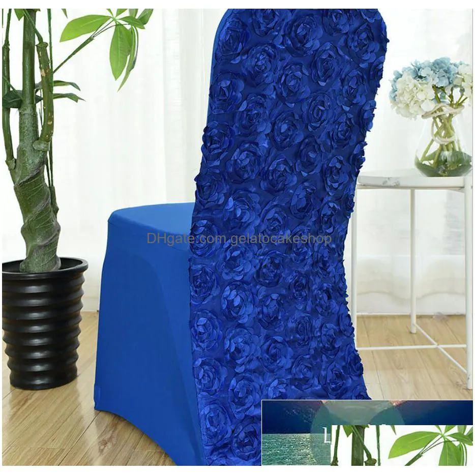 13 colours wedding chair cover spandex rose embroider chair cover universal el banquet party decoration