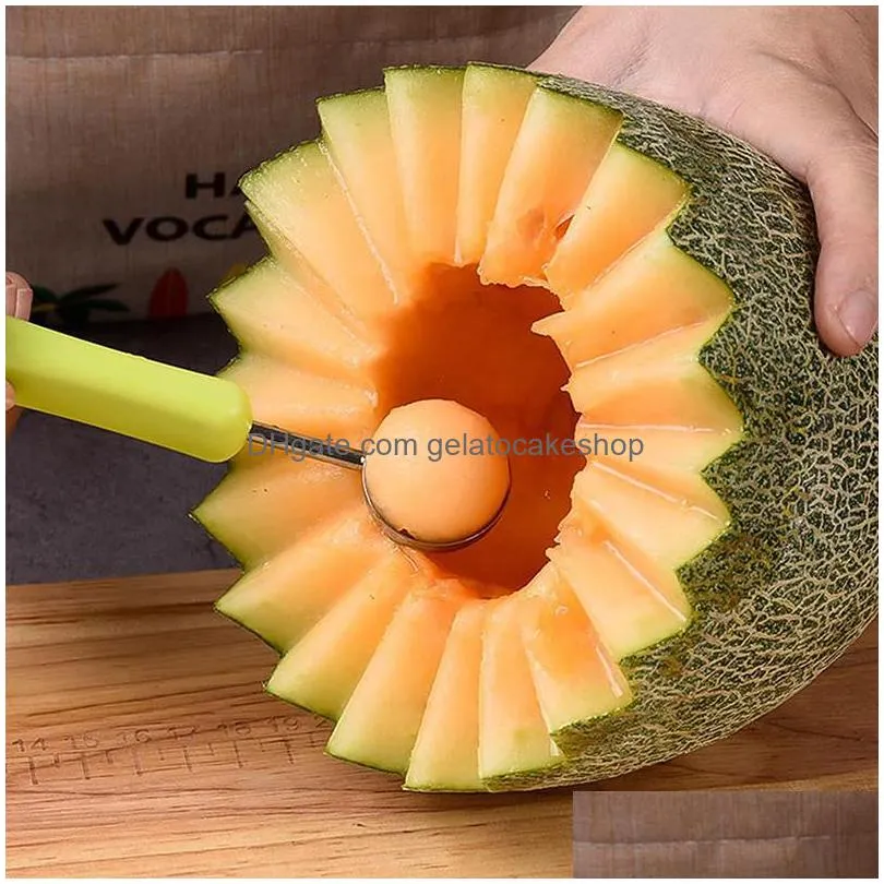 vegetable tools 4 in 1 watermelon slicer cutter scoop fruit carving knife platter fruit dig pulp separator kitchen gadgets acces