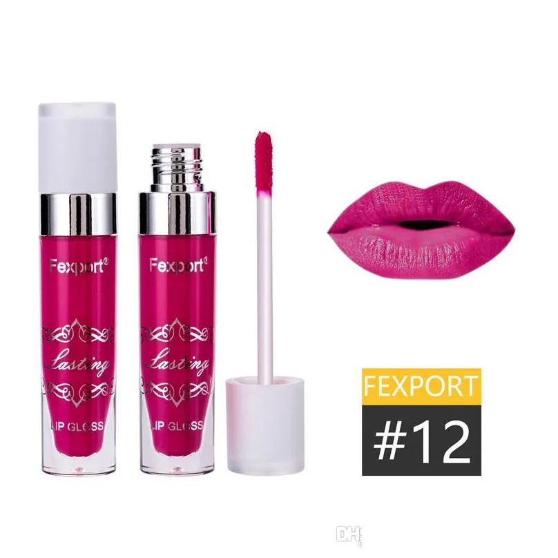 fexport 12 colors matte lipstick red velvet lips makeup long lasting waterproof lip gloss batom cosmetics