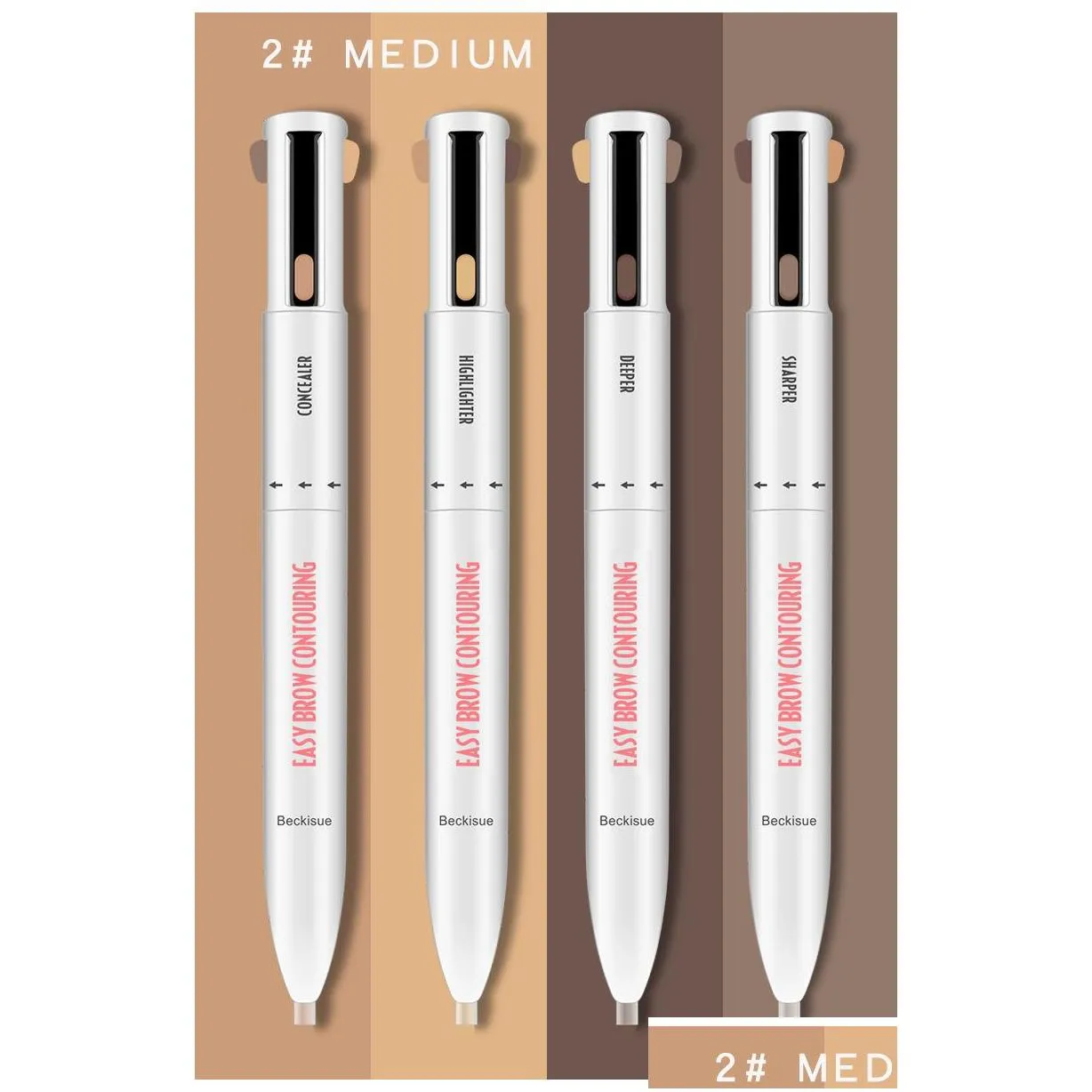 4 in 1 easy to wear eyebrow contour pen waterproof defining highlighting eye brow eyebrow pencil makeup cosmetic