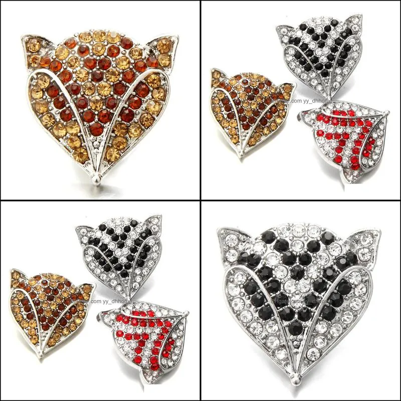 snap button jewelry component rhinestone animal head 18mm metal snaps buttons fit bracelet bangle noosa n0054